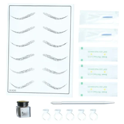 Juego de cejas, juego de Microblading para cejas, juego de lápices para cejas, juego de bolígrafos manuales para cejas, Kit de piel para práctica de cejas