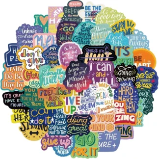 50 Uds. De pegatinas de grafiti con frases en inglés, dibujos animados de Anime, monopatín, maleta para guitarra, nevera, bicicleta, portátil, paquete de pegatinas, regalo para niños