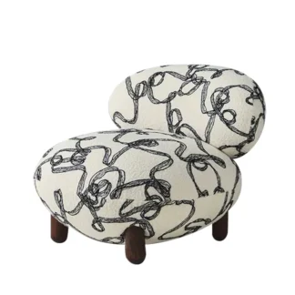 Silla de sofá individual simple moderna informal de tela Mini silla de forro polar de peluche bordada