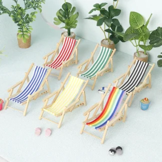 Mini silla de playa plegable para casa de muñecas, sillón, modelo de muebles para casa de muñecas, decoración, accesorios de construcción de microescena, 1:12