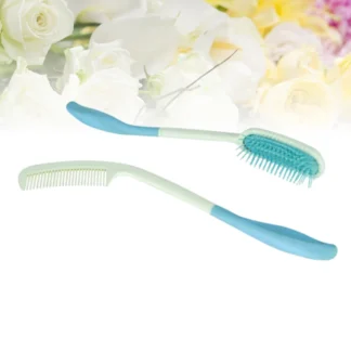 Peine para el cabello con mango de plástico ligero, peine ergonómico con mango curvo para todo tipo de cabello, regalo para pacientes mayores y mayores