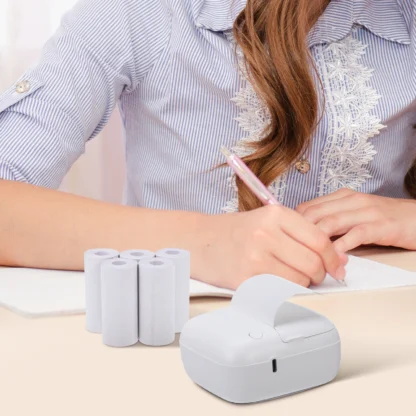 Impresora térmica de bolsillo, Mini pegatina portátil sin tinta sensible al calor, fabricante de tamaño Abs para estudiantes