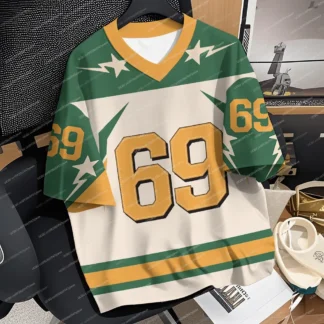 2025 nueva camiseta de manga corta con cuello en V para hombre, camiseta deportiva Unisex informal para hombre NO.69, camiseta gráfica para adultos de talla grande, Tops, ropa para hombre