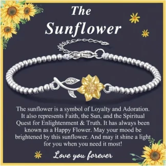 Pulsera de girasol bonita y elegante para mamá e hija, regalo perfecto para el cumpleaños de la madre e hija, Día de la Madre Americ, 1 ud.
