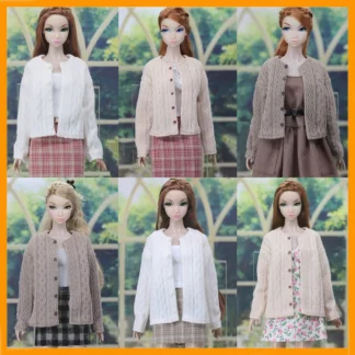 [Envío en 30 días] cárdigan de punto de estilo corto informal de manga larga para mujer, Tops para modelo Momoko OB FR Nippon PoppyParker, 1/6