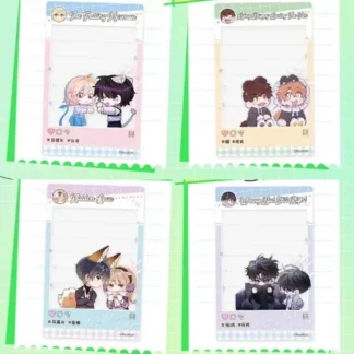 Tarjeta de foto transparente para pareja de setas pequeñas, cachorro tumbado, amoroso el zorro, tarjeta transparente Kawaii para decoración de diario, 1 ud.