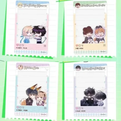 Tarjeta de foto transparente para pareja de setas pequeñas, cachorro tumbado, amoroso el zorro, tarjeta transparente Kawaii para decoración de diario, 1 ud.