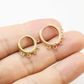 10 aros de latón para las orejas, pendiente de palanca con bucle, fabricación de pendientes, # 14 # 16, Suministros de joyería, 5 bucles -R266 R267
