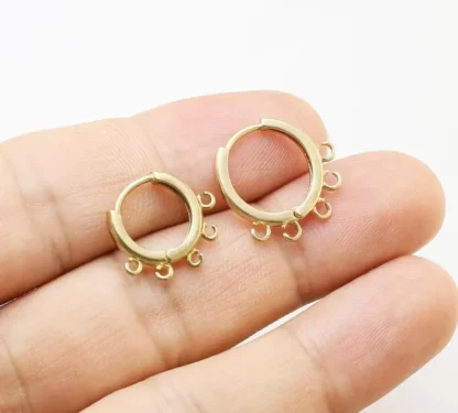 10 aros de latón para las orejas, pendiente de palanca con bucle, fabricación de pendientes, # 14 # 16, Suministros de joyería, 5 bucles -R266 R267