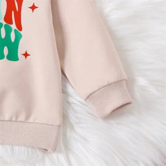 Suéteres navideños para niños, estampado de Papá Noel, cuello redondo, manga larga, jerseys para niños, Tops de invierno para bebés para niños pequeños