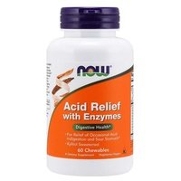 Alivio de la acidez con enzimas 60 comprimidos masticables - NOW Foods