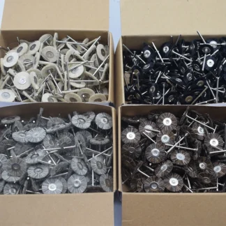 144 Uds 19/22/25MM cepillos para pulir joyas accesorios Dremel rueda abrasiva cepillo de cerdas duras/medianas/suaves