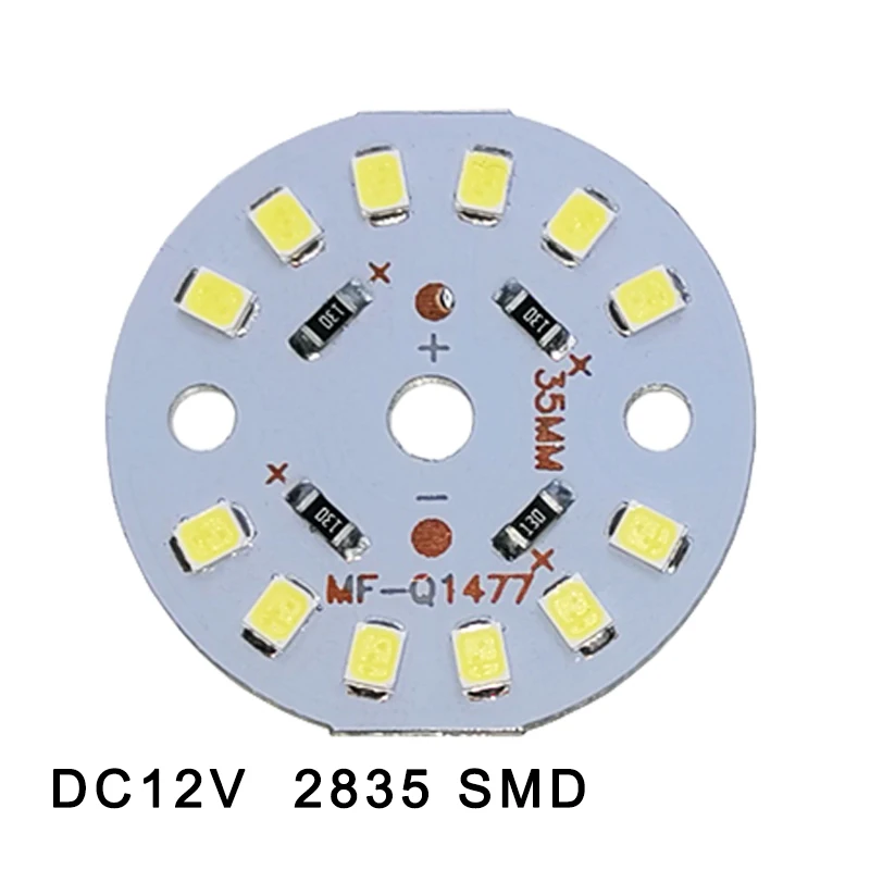 5 uds por lote DC12V 3W 6W 9W 12W 15W 18W lámpara LED cuenta LED de alta potencia SMD2835 Chip bombilla lámpara de luz foco abajo lámpara de luz