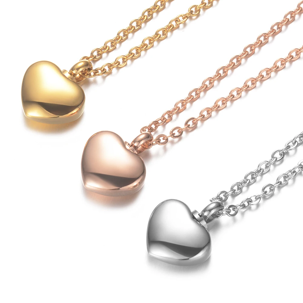Collar de urnas conmemorativas en forma de corazón, colgante de cremación de ataúd de cenizas humano/mascota, joyería de acero inoxidable en 4 colores que se puede abrir
