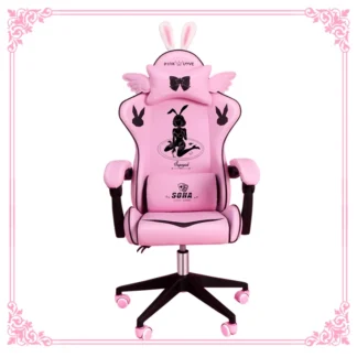 Silla giratoria de juego para niña, silla de ordenador, asiento plegable, cómoda, ancla en vivo, color rosa y mágico, a la moda, para el hogar