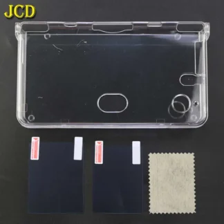 Para consola de juegos DSI NDSi XL LL, carcasa protectora de cristal transparente dura de plástico, funda protectora de pantalla y película protectora de pantalla