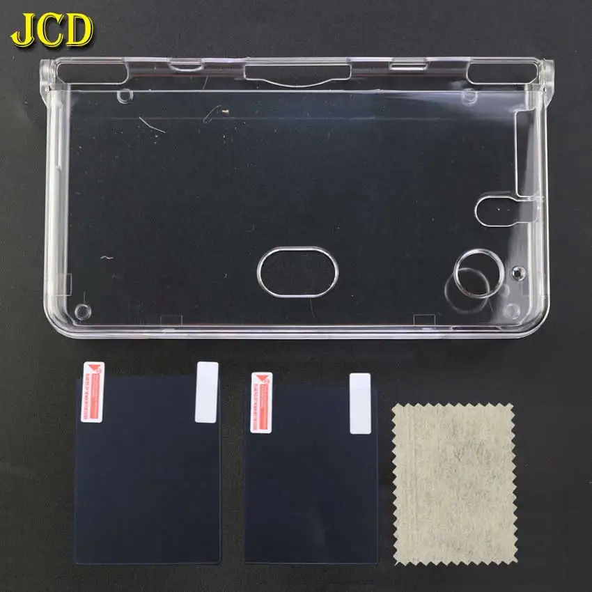 Para consola de juegos DSI NDSi XL LL, carcasa protectora de cristal transparente dura de plástico, funda protectora de pantalla y película protectora de pantalla