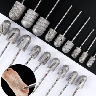 80/120 #   Broca para uñas, tapa de esmalte de pedicura de diamante, cortador de cutículas para callos de pies, accesorios de manicura, Lima eléctrica de fresado