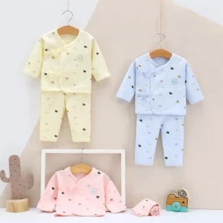 Conjunto de ropa para bebé recién nacido de 0 a 3 meses, ropa interior de algodón suave con estampado de dibujos animados para bebé, conjunto de ropa para niña Unisex de otoño