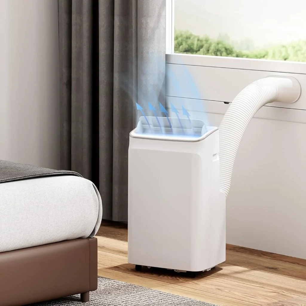 Aire acondicionado portátil de 12000 BTU con refrigeración de hasta 550 pies cuadrados, unidad de CA portátil 3 en 1 con ventilador, deshumidificador y modo de suspensión