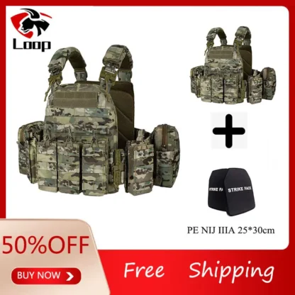 YAKEDA-Chaleco táctico para caza al aire libre, portador de placa de liberación rápida, protector ajustable, Airsoft, 6094