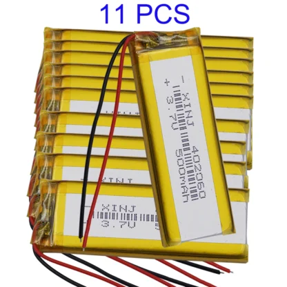Venta al por mayor 11 Uds 3,7 V 500mAh 1,85Wh Li batería Li litio 402060 Controlador de reparación GPS Sat Nav cámara de coche grabadora de conducción pluma