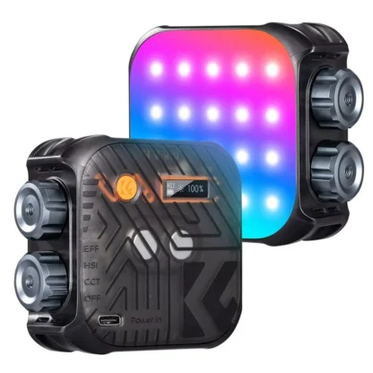 ABDJ-Nuevo Concepto de luz LED de vídeo bicolor, luces portátiles recargables de 2000Mah, iluminación RGB de Color para fotografía de 2500K-9900K