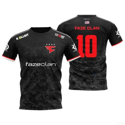 2025 Faze Esports Club uniforme verano transpirable hombres mujeres camisetas de manga corta CSGO entrenamiento Jersey cuello redondo Casual Tops