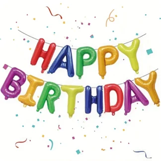 1 Juego de 16 pulgadas negro colorido Feliz cumpleaños película de aluminio globo Banner decoración de fiesta de cumpleaños suministros regalos