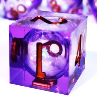 Juego de dados DND de resina púrpura, dados poliédricos de 7 piezas para mazmorras y dragones, dados para juegos RPG translúcidos D&D
