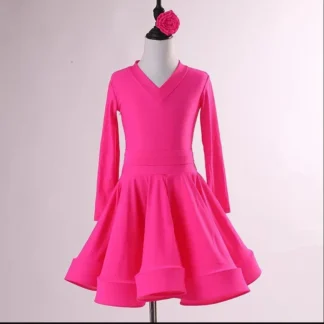 2025Costumes para niños Ropa de escenario latino Colores Vestido de baile latino para niñas Ropa de baile de Salsa para niños