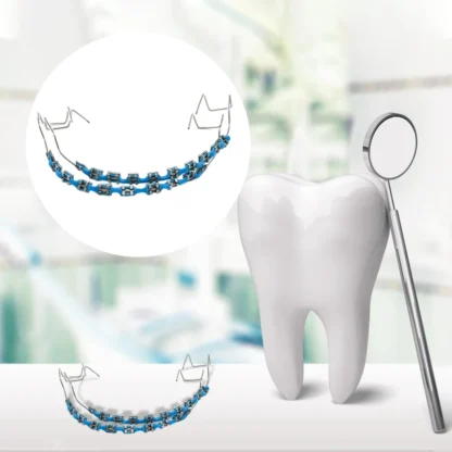 Aparatos de ortodoncia para decoración dental temporal, con cables metálicos y soporte, herramienta Dental para decoración dental