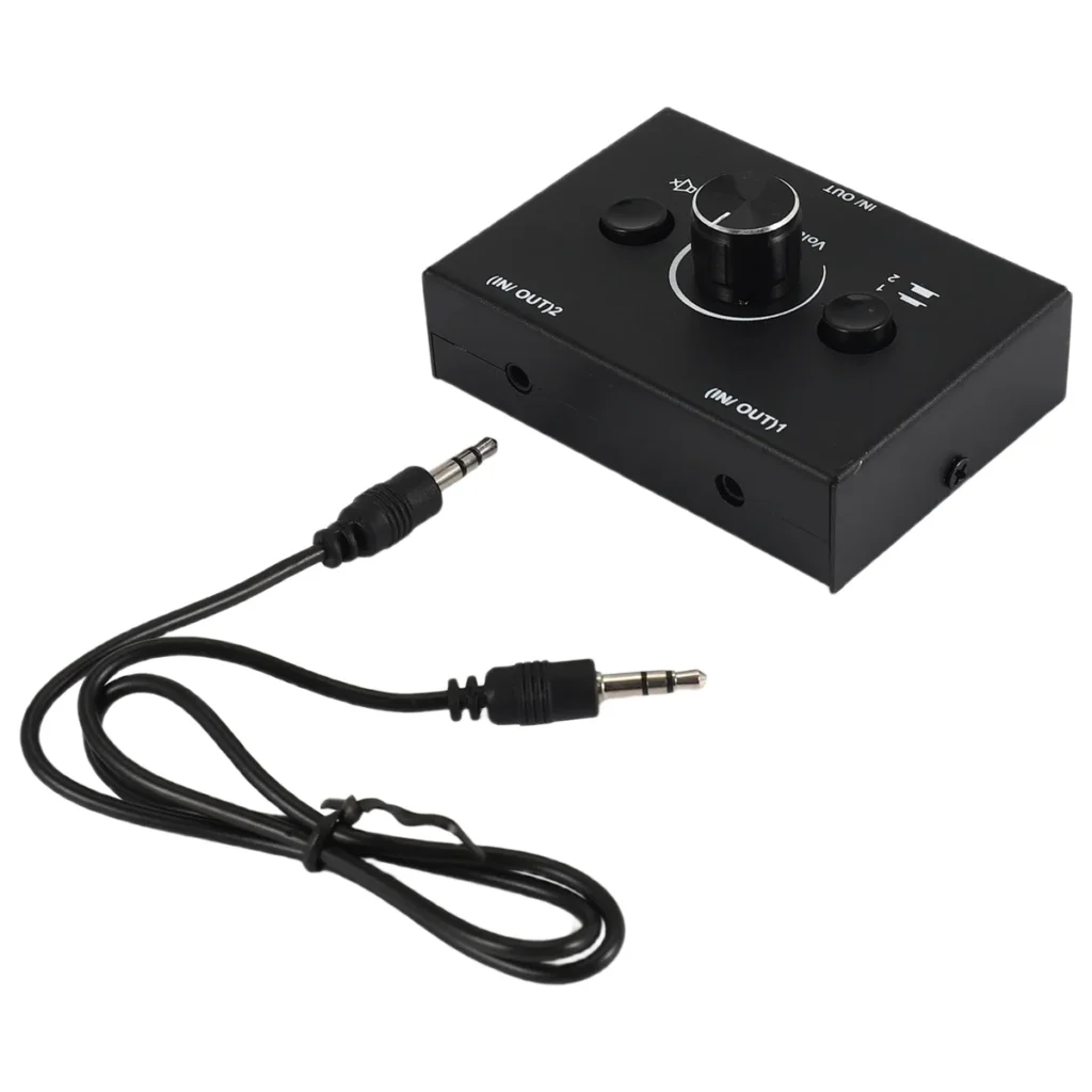 X61A_3.5mm Conmutador divisor de audio de 2 entradas, 1 salida/1 entrada y 2 salidas