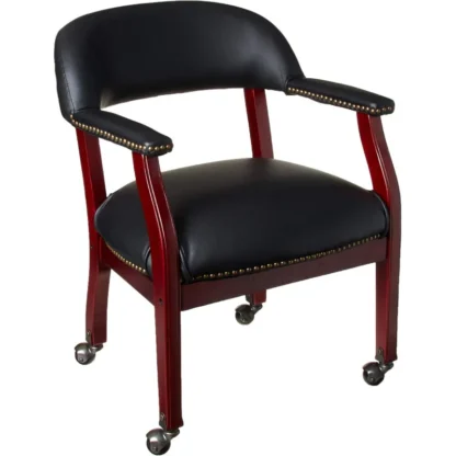 Silla del capitán TTF en vinilo negro con ruedas CS