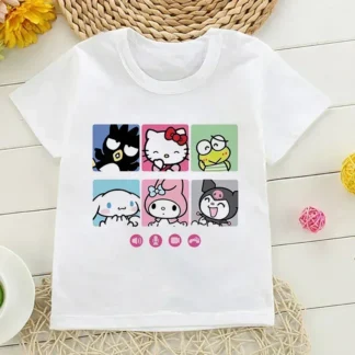 Camiseta de Anime de los años 2000 de Hello Kitty para niños, camiseta bonita Sanrio, camiseta para niños, ropa de Manga, camiseta para chico, niña y niño