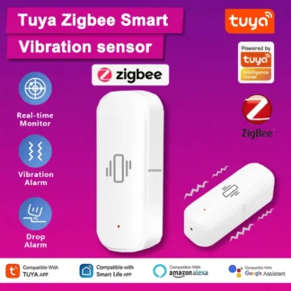 Sensor de vibración inteligente Tuya Zigbee, alarma de choque, notificación de aplicación Smart Life, registro histórico en tiempo Real, hogar inteligente