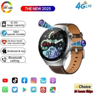 New4GAndroid smartwatchB14 pantalla grande cámara dual videollamada GPS NFC Aplicación en tienda de reproducción IP67 impermeable 32 + 256GB de memoria