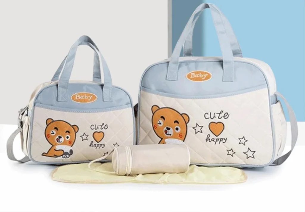 Bolsa de pañales de mamá de dibujos animados, organizador de almacenamiento de pañales, bolso de viaje de maternidad, bolso de hombro, bolsos de mano, bolso de cochecito de bebé