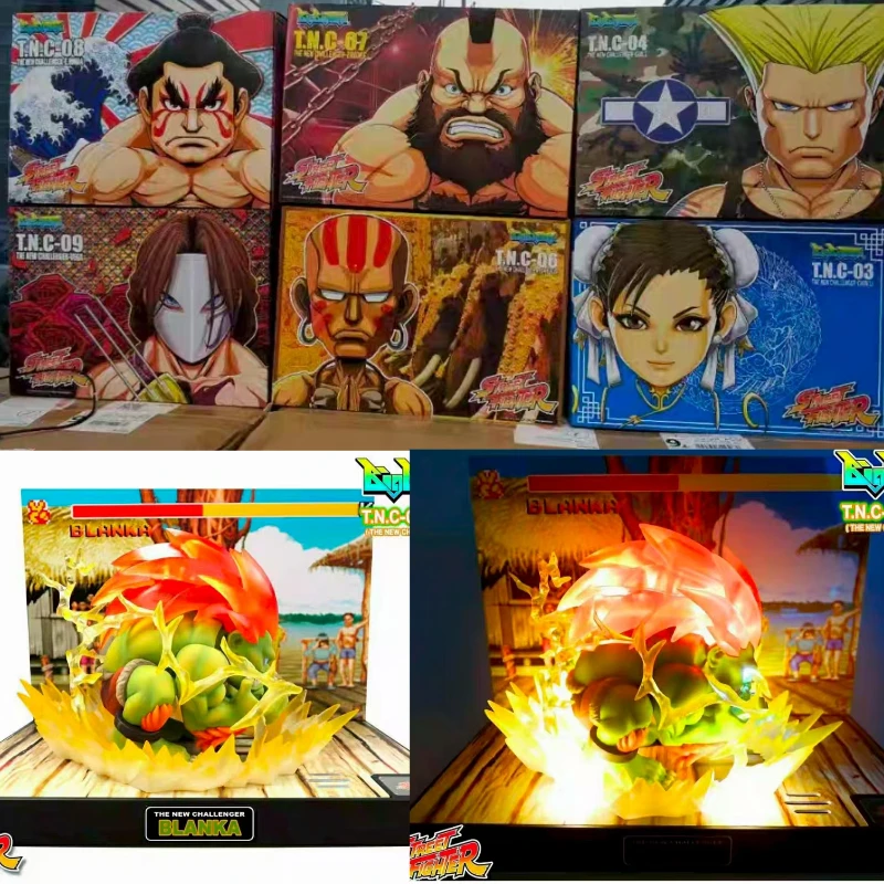 【en stock】 Auténtico VC Street Fighter habla y brilla Honda Monkey Wildman Chunli Gulie Sanjev Juguete exclusivo hecho a mano