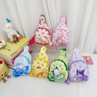 Sanrios bolso de hombro para niñas Hello Kitty Kuromi Cinnamoroll bolsos cruzados deporte al aire libre viaje pecho paquete Mini monedero regalo