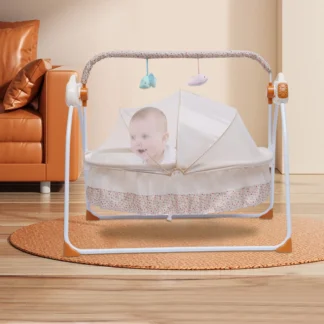 Columpio eléctrico para cuna de bebé, cama infantil de 0 a 18 meses, columpio automático con Control remoto, capacidad de 25kg, plegable