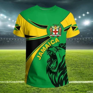 Camiseta 3d con bandera de Jamaica para hombre, camiseta de fútbol, camisetas con emblema nacional, ropa de equipo de fútbol
