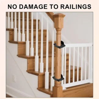 【Superdeals】Kit universal de montaje para puerta de bebé de escalera-2 adaptadores de carillero para puerta de bebé, accesorios de montaje negros sin taladro