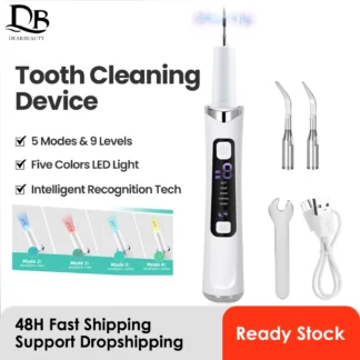 Raspador Dental ultrasónico, eliminador de sarro con luz LED de 5 colores, herramientas de limpieza Dental para el hogar, 5 modos, limpiador Dental, cuidado bucal