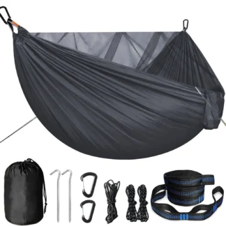Hamaca portátil de configuración rápida con mosquitera, cama columpio colgante con mosquitera para viajes, acampar al aire libre