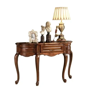 Mesa de entrada de madera maciza de nogal negro, estuche de escritorio de entrada, respaldo de sofá, algunos