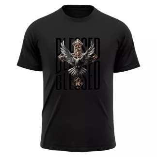 Camiseta de manga corta con cruz de Jesús, camiseta de regalo para amantes de los animales de EE. UU., lujo de alta gama, es tanto para hombres como para mujeres, Top Y2k