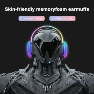 Ingenious-ONIKUMA-auriculares para juegos con iluminación dinámica RGB, auriculares supraaurales con cable y micrófono con cancelación de ruido para PC