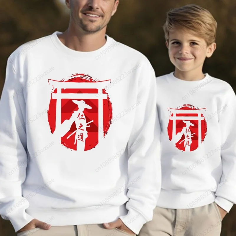 Sudadera con capucha de dibujos animados samurái para niños, Sudadera estampada para niños, sudaderas casuales, ropa de invierno y otoño