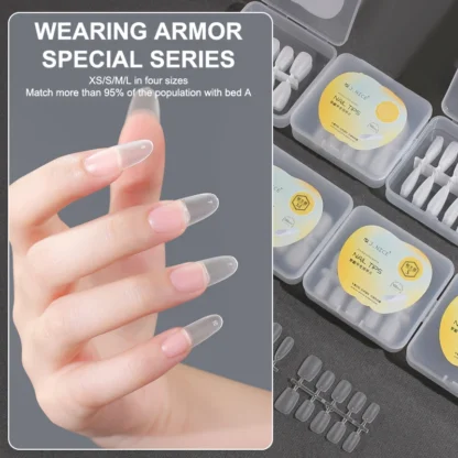 100 unids/caja profesional Extra fino transparente trapecio esmerilado puntas de uñas postizas media cubierta prensado de uñas salón de uñas